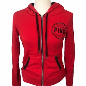 V.S. Pink Red Full Zip Hoodie Size X/S/P
